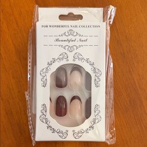 Collection - Red and Cream Nail Set